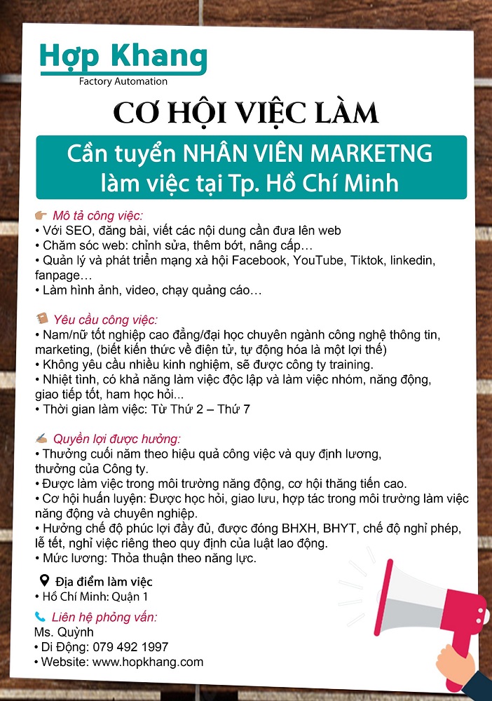 Tuyển dụng NV Marketing